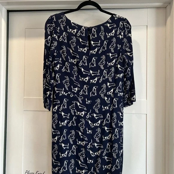 EMILY & FIN EFFY TUNIC DRESS CITY DOGS daschund navy blue long sleeve M - Picture 6 of 7